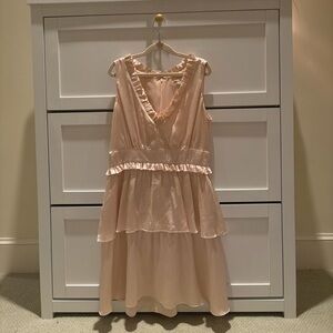 Amanda Uprichard Cream Tiered Dress